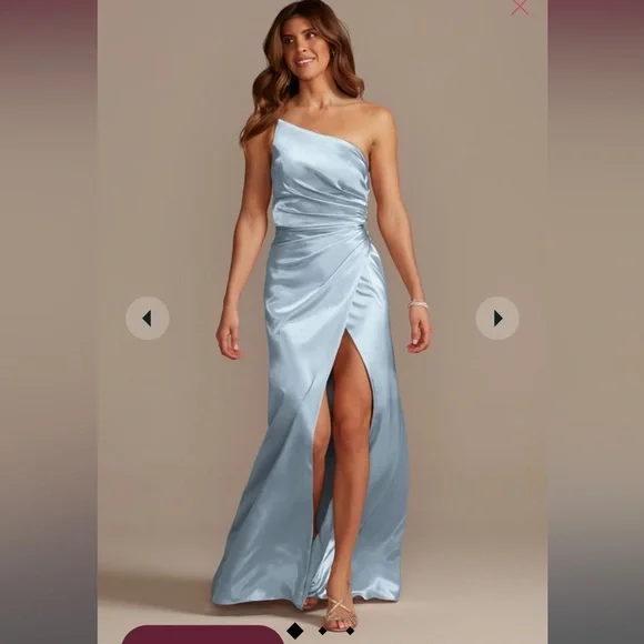 David's Bridal Dresses Dusty Blue Galina Signature Charmeuse